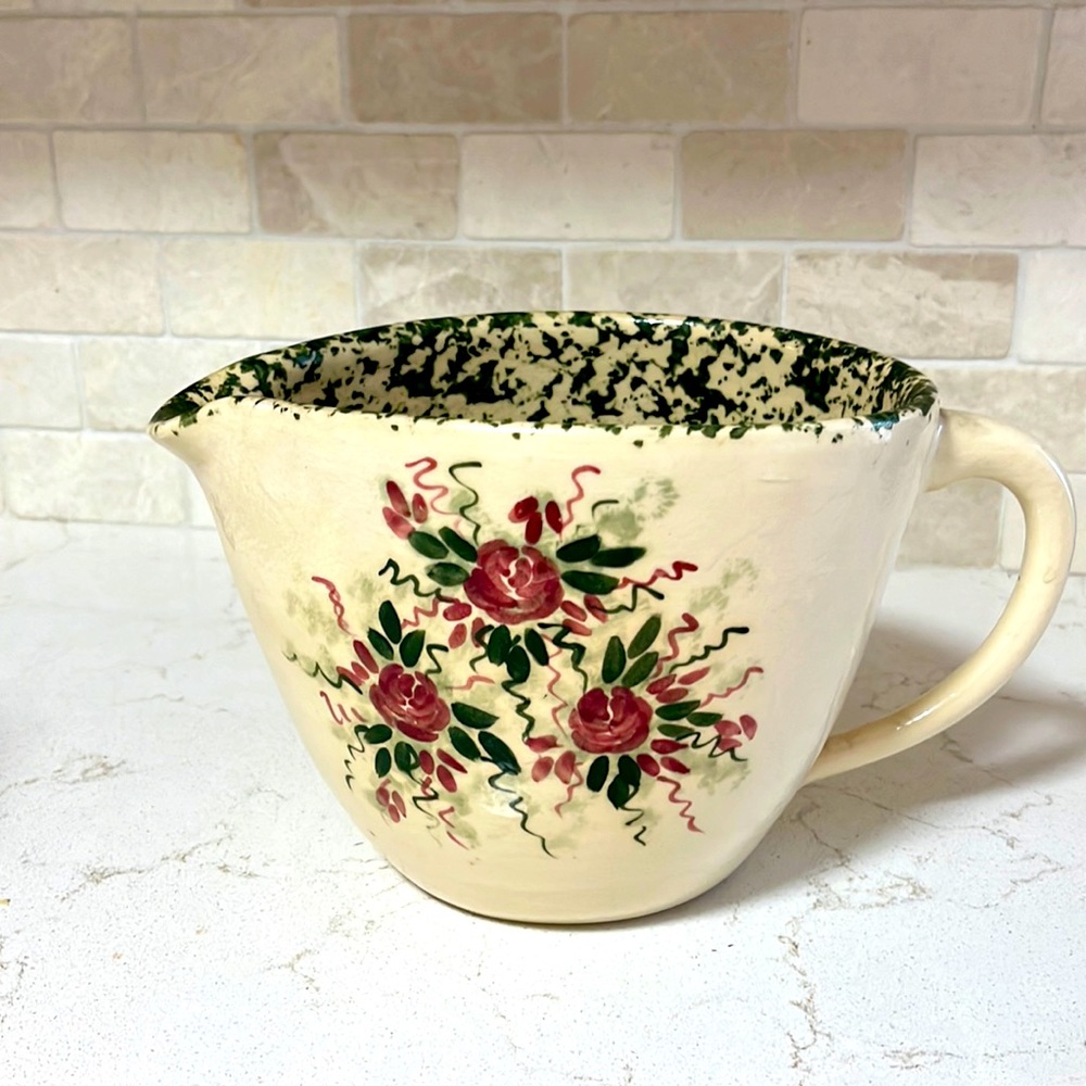 East Texas Marshall Pottery, Large, hand thrown, batter bowl.